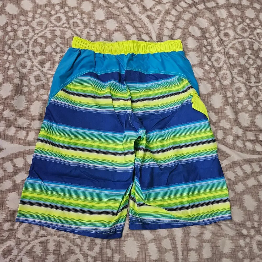 Op Boys Size 14/16 Swim Trunks Shorts Yellow Blue